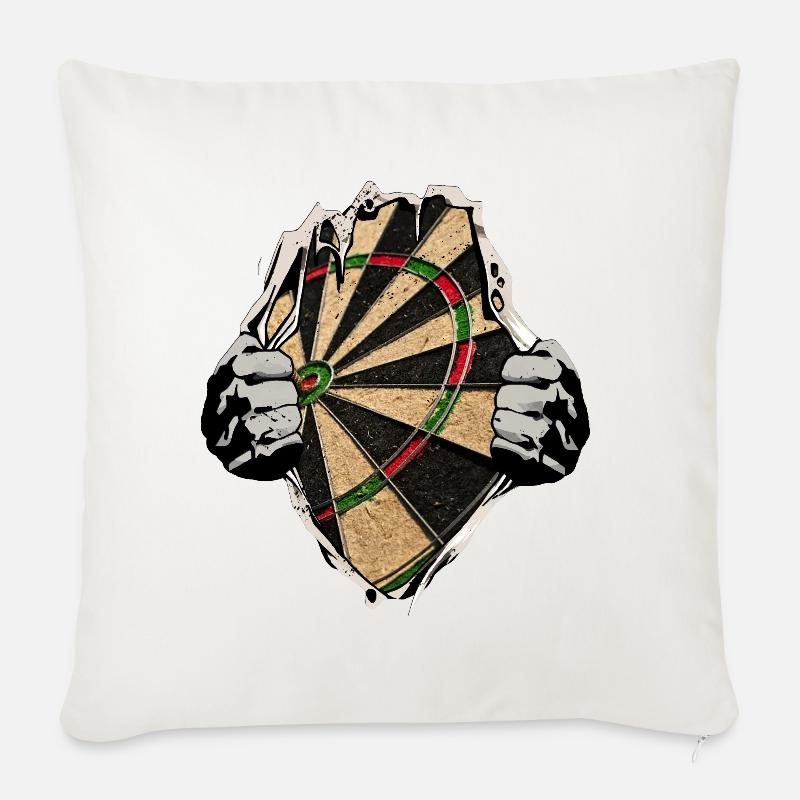 Dart - Dartscheibe unterm Shirt - Sofakissenbezug 45 x 45 cm - Naturweiß 