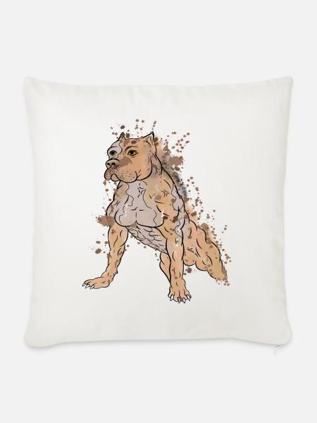 muskelöser Hund - American Staffordshire Terrier - Sofakissenbezug 45 x 45 cm - Naturweiß