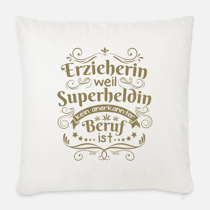 Erzieherin geschenkideen - Sofakissenbezug 45 x 45 cm - Naturweiß 