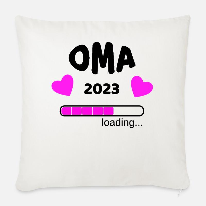 Oma 2023 Schwangerschaf Geburt Großmutter Idee - Sofakissenbezug 45 x 45 cm - Naturweiß 
