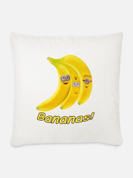 Ich liebe Bananen - Sofakissenbezug 45 x 45 cm - Naturweiß 