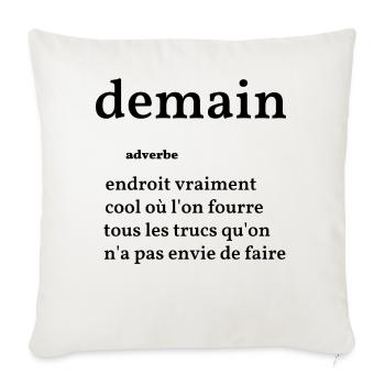 demain - Housse de coussin décorative 45 x 45 cm - blanc nature - Devant