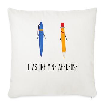 tu as une mine affreuse - Housse de coussin décorative 45 x 45 cm - blanc nature - Devant