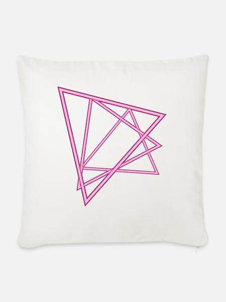 Neon Dreiecke - Sofakissenbezug 45 x 45 cm - Naturweiß