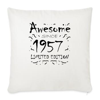 1957 - Born 1957 - Fantastic since 1957 - Sofa pillowcase 17,3'' x 17,3'' (45 x 45 cm) - natural white - Front