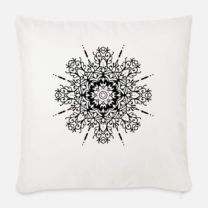 floral mandala - Sofaputetrekk 45 x 45 cm - naturhvit