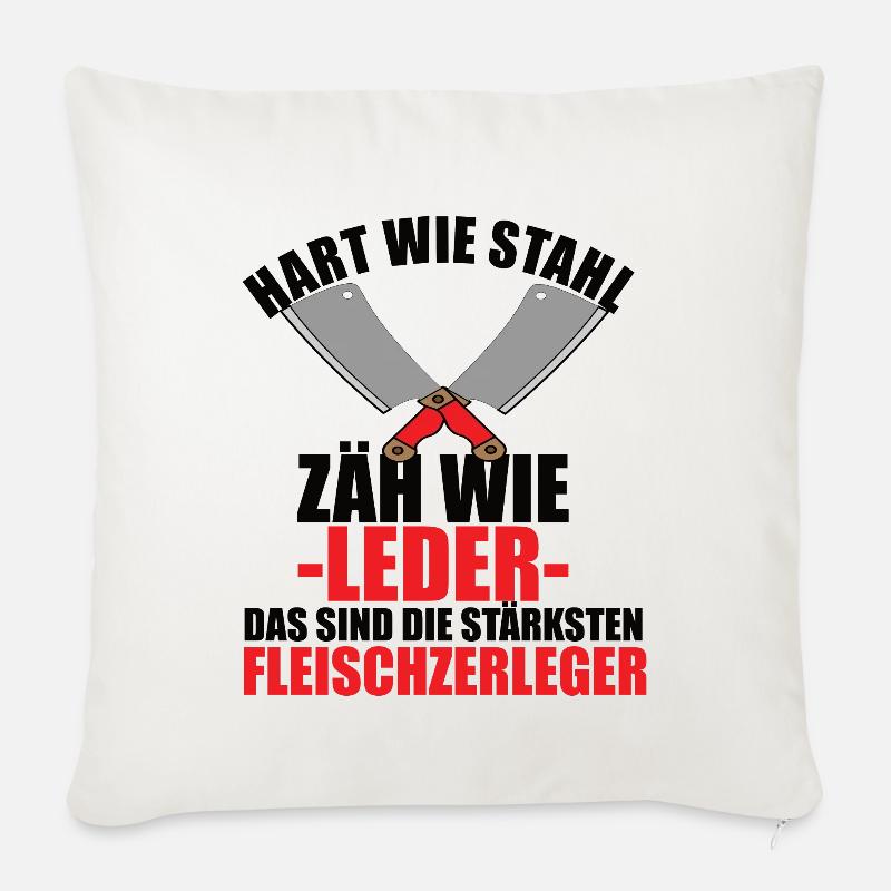 Fleischer Metzger Zerleger Schlachter - Sofakissenbezug 45 x 45 cm - Naturweiß 