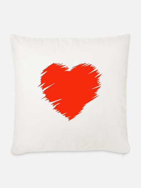 Valentinstag, Valentinstag, Valentinstag - Sofakissenbezug 45 x 45 cm - Naturweiß 