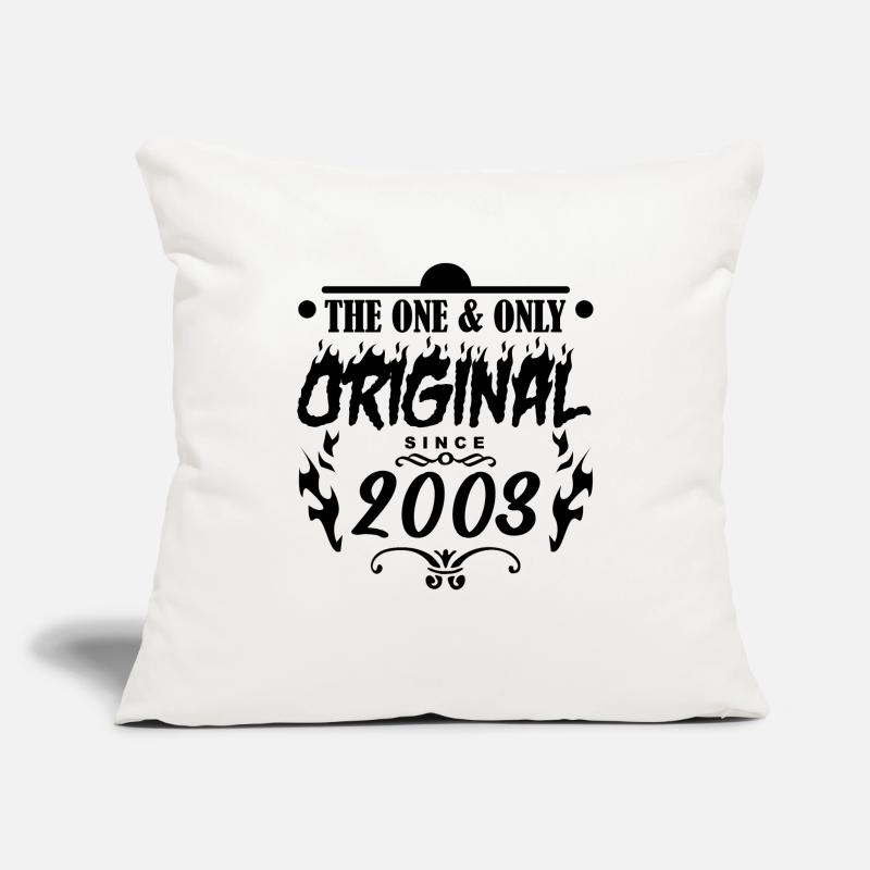 2003 - Année de construction 2003 - Année de construction 2003 Housse de coussin décorative 45 x 45 cm