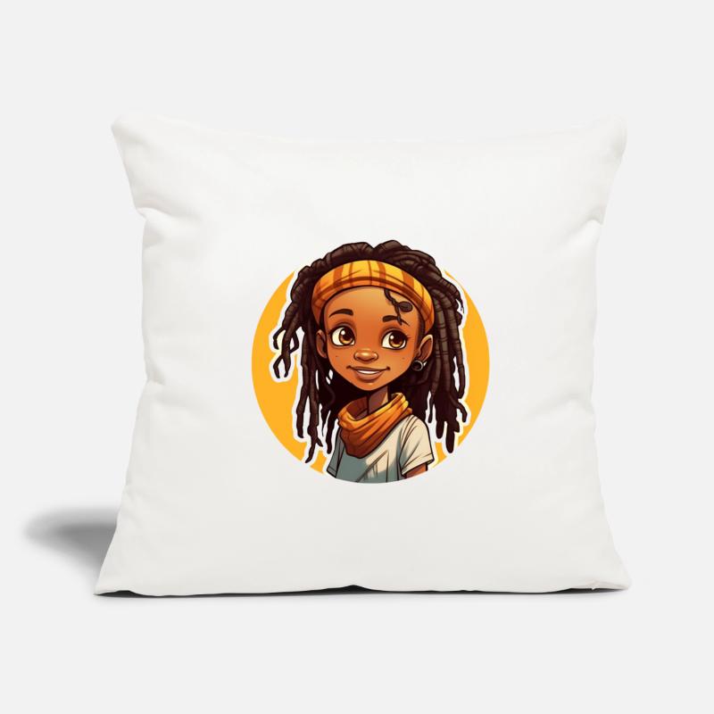 Style décontracté avec des dreadlocks avec un couvre-chef coloré Housse de coussin décorative 45 x 45 cm