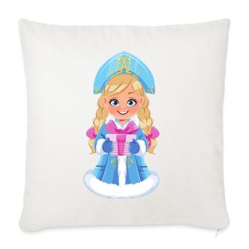 Ded Moroz Snegurotschka russischer Weihnachtsmann - Sofakissenbezug 45 x 45 cm - Naturweiß  - Vorne