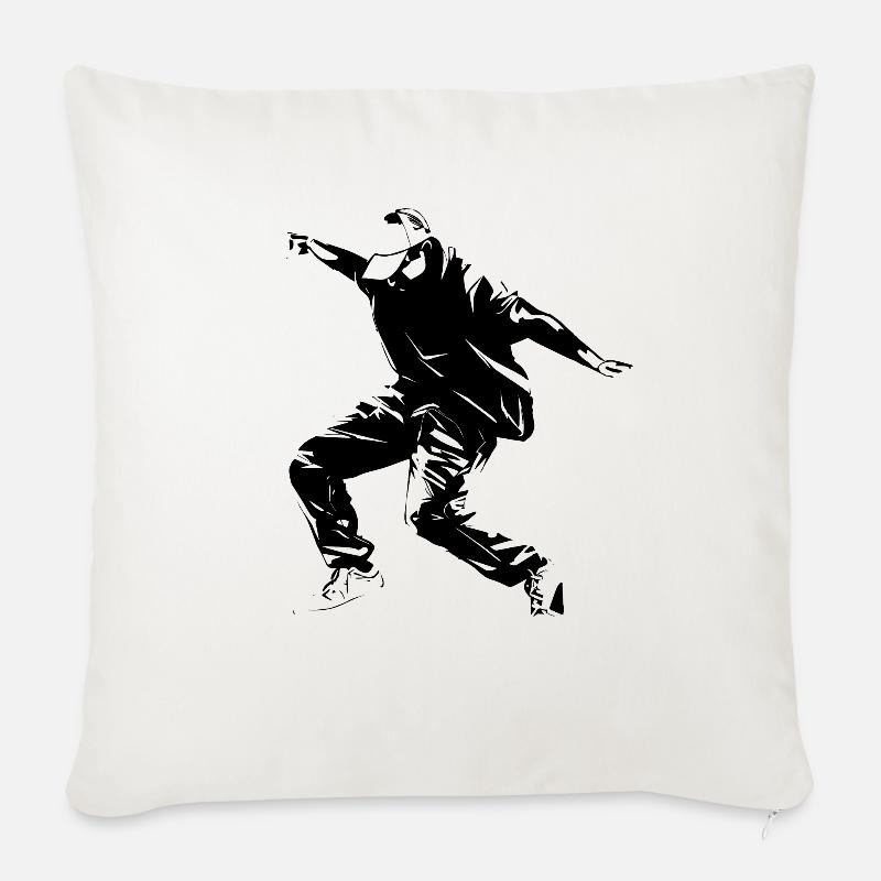 Breakdance Grafik - Sofakissenbezug 45 x 45 cm - Naturweiß 