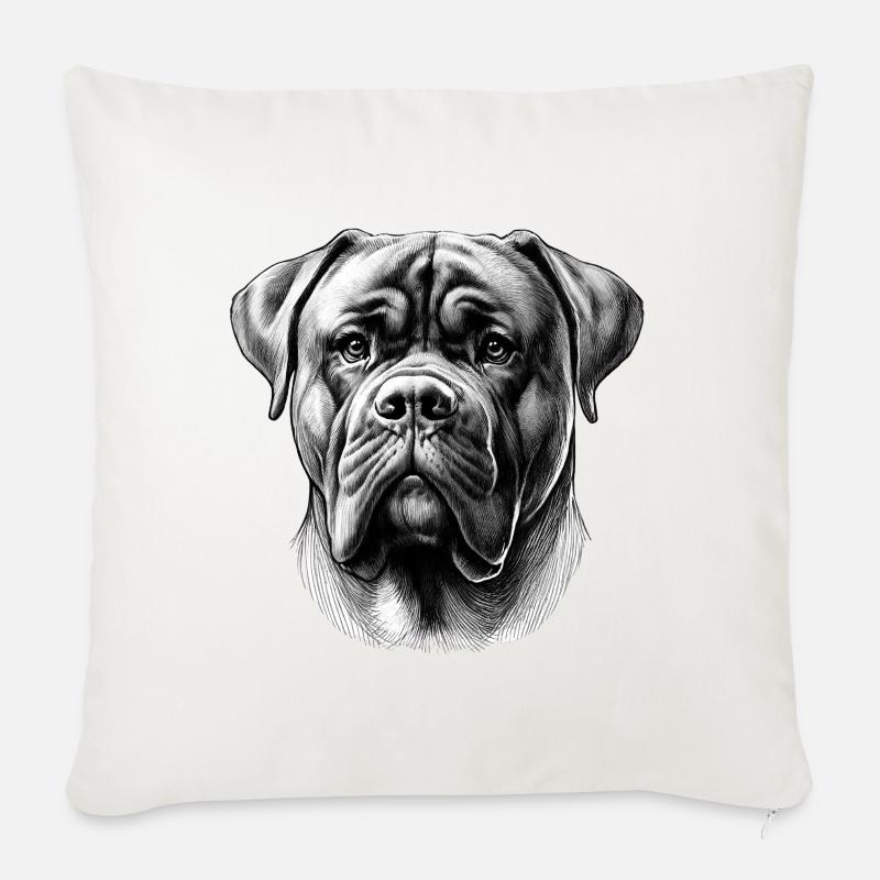 Majestätisches Cane Corso-Porträt - Sofakissenbezug 45 x 45 cm - Naturweiß