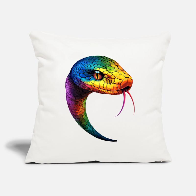Serpent Python Cobra Mamba Serpent à sonnettes Serpent Housse de coussin décorative 45 x 45 cm