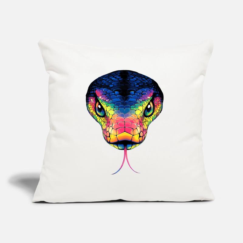 Serpent Python Cobra Mamba Serpent à sonnettes Serpent Housse de coussin décorative 45 x 45 cm