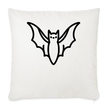 Contour de chauve-souris mystique pour Halloween - Housse de coussin décorative 45 x 45 cm - blanc nature - Devant