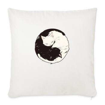 Yin and Yang Buddhism Graphic Cats Cat Holder - Sofa pillowcase 17,3'' x 17,3'' (45 x 45 cm) - natural white - Front