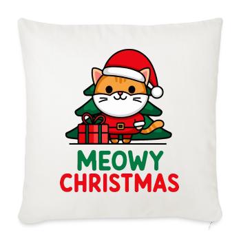 Festive Cat Santa Illustration - Sofa pillowcase 17,3'' x 17,3'' (45 x 45 cm) - natural white - Front