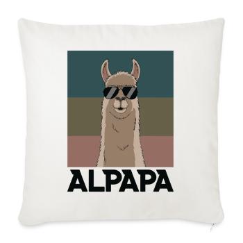 Papa Alpaga Papa Drôle Lama Cadeau de Fête des Pères - Housse de coussin décorative 45 x 45 cm - blanc nature - Devant