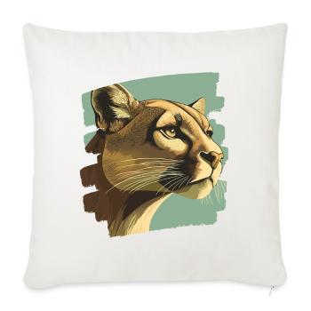 Lion de montagne Rétro - Housse de coussin décorative 45 x 45 cm - blanc nature - Devant