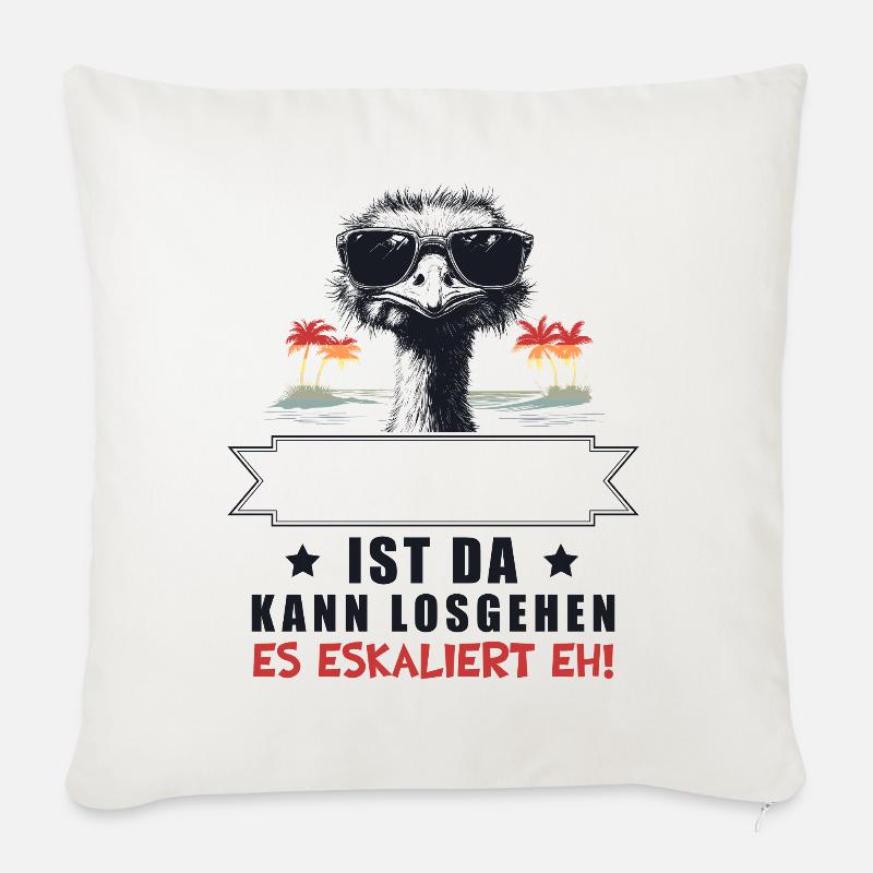 Es Eskaliert Eh! Strauß Personalisierbar Name - Sofakissenbezug 45 x 45 cm - Naturweiß 