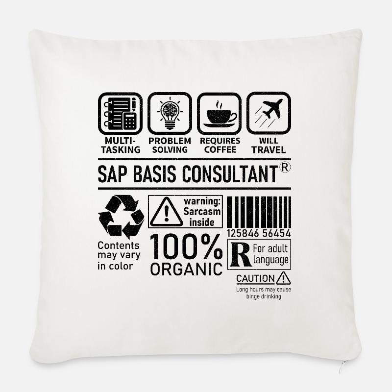 Sap Basis Consultant multi tasking problem solving - Sofakissenbezug 45 x 45 cm - Naturweiß 