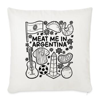 Meat Me en Argentine – Argentine Meat - Housse de coussin décorative 45 x 45 cm - blanc nature - Devant