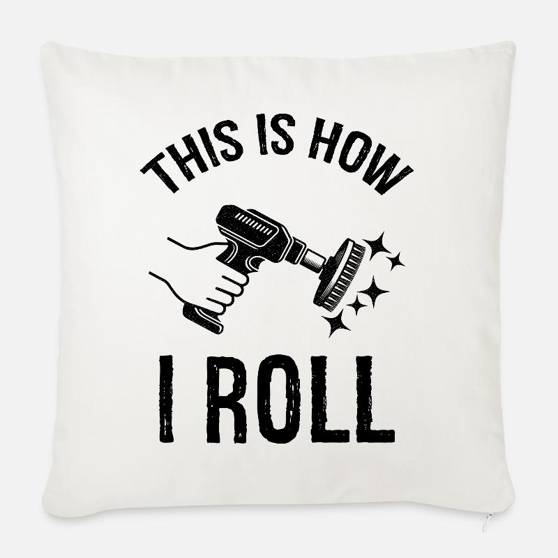 So rolle ich Auto Detailing - Sofakissenbezug 45 x 45 cm - Naturweiß
