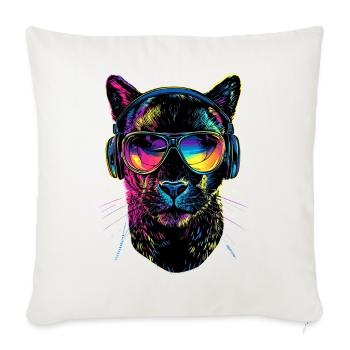 Panther Leopard Raubkatze Süße Großkatze Panter - Sofakissenbezug 45 x 45 cm - Naturweiß  - Vorne