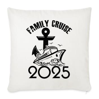 Croisière famille 2025 - Housse de coussin décorative 45 x 45 cm - blanc nature - Devant