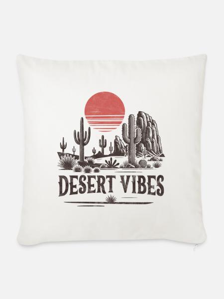 Wüsten-Vibes - Sofakissenbezug 45 x 45 cm - Naturweiß