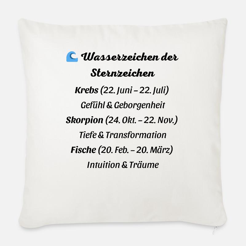Wasserzeichen der Sternzeichen - Sofakissenbezug 45 x 45 cm - Naturweiß