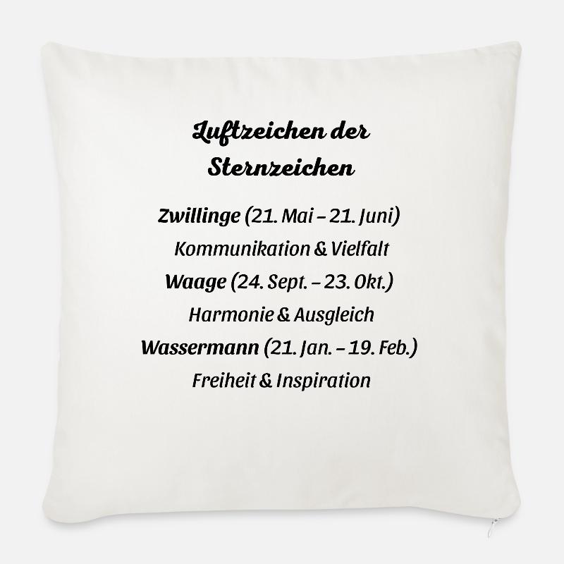 Luftzeichen der Sternzeichen - Sofakissenbezug 45 x 45 cm - Naturweiß