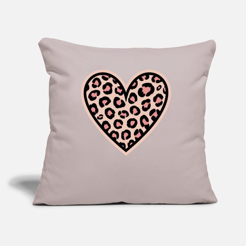 Leopard heart pattern Sofa pillowcase 17,3'' x 17,3'' (45 x 45 cm)
