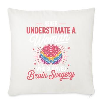 Stärke der Frauen Gehirn Chirurgie Motiv - Sofakissenbezug 45 x 45 cm - Naturweiß  - Vorne