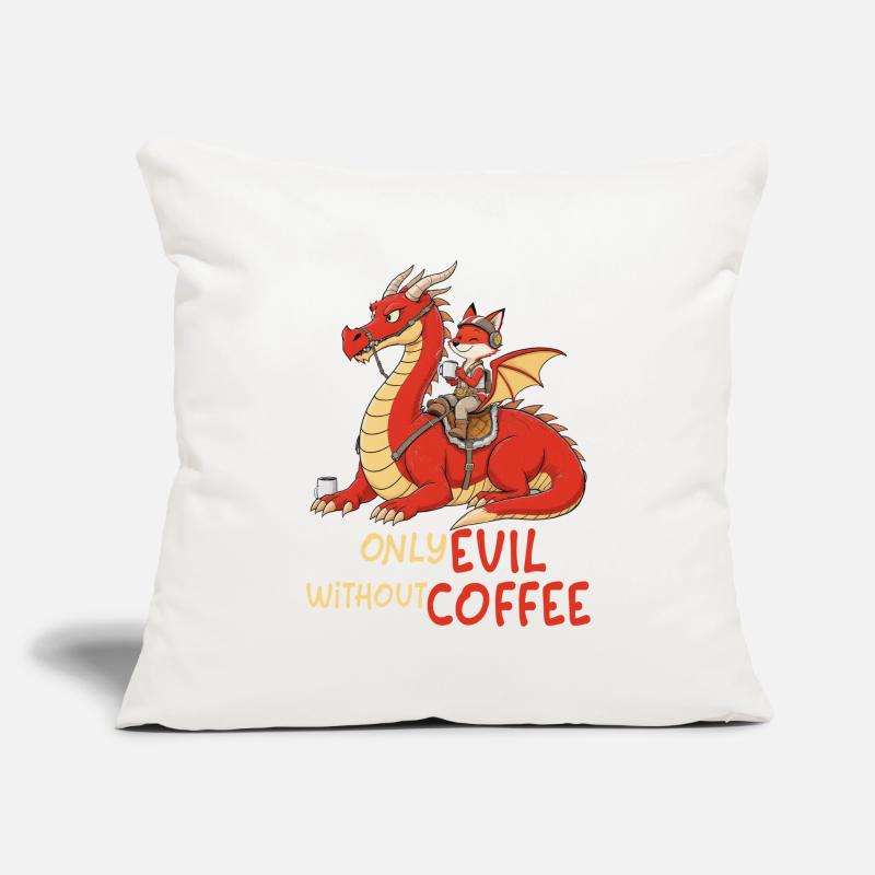 Fuchs auf Drachen – Only Evil Without Coffee Sofakissenbezug 45 x 45 cm