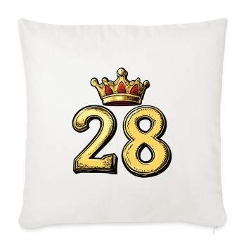 28 Nombre Couronne - Housse de coussin décorative 45 x 45 cm - blanc nature - Devant