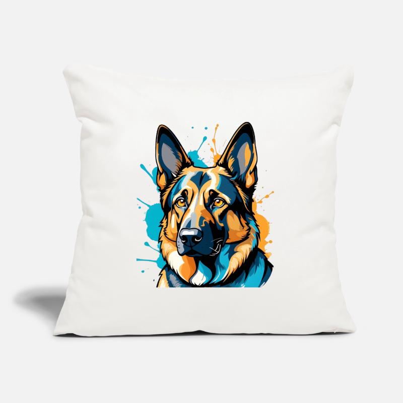 Lebendiger Schäferhund Farbexplosion Sofakissenbezug 45 x 45 cm