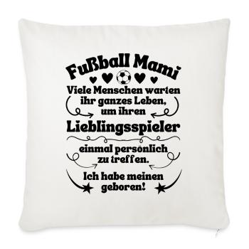 Football Le joueur préféré de maman est né - Housse de coussin décorative 45 x 45 cm - blanc nature - Devant