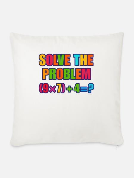 67 Meme, löse das Mathe-Rätsel - Sofakissenbezug 45 x 45 cm - Naturweiß