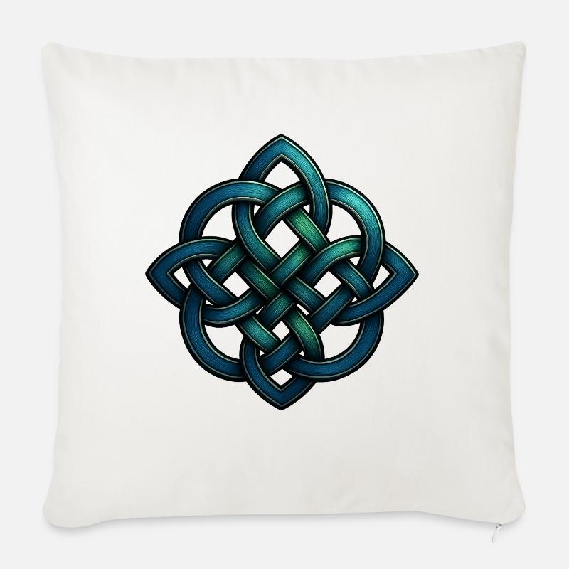 Keltischer Knoten - Sofakissenbezug 45 x 45 cm - Naturweiß 