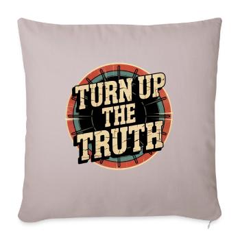 Retro Grunge – Montez la vérité - Housse de coussin décorative 45 x 45 cm - taupe clair - Devant
