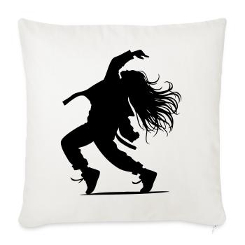 B-Girl Silhouette – Breakdance Groove - Housse de coussin décorative 45 x 45 cm - blanc nature - Devant