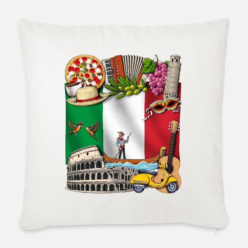 Italien - Sofakissenbezug 45 x 45 cm - Naturweiß 