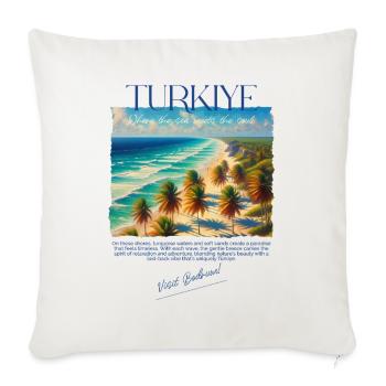 Turkey Bodrum Beach Holiday Design – Visit Bodrum - Sofa pillowcase 17,3'' x 17,3'' (45 x 45 cm) - natural white - Front