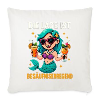 L’endroit est ivre, sirène - Housse de coussin décorative 45 x 45 cm - blanc nature - Devant
