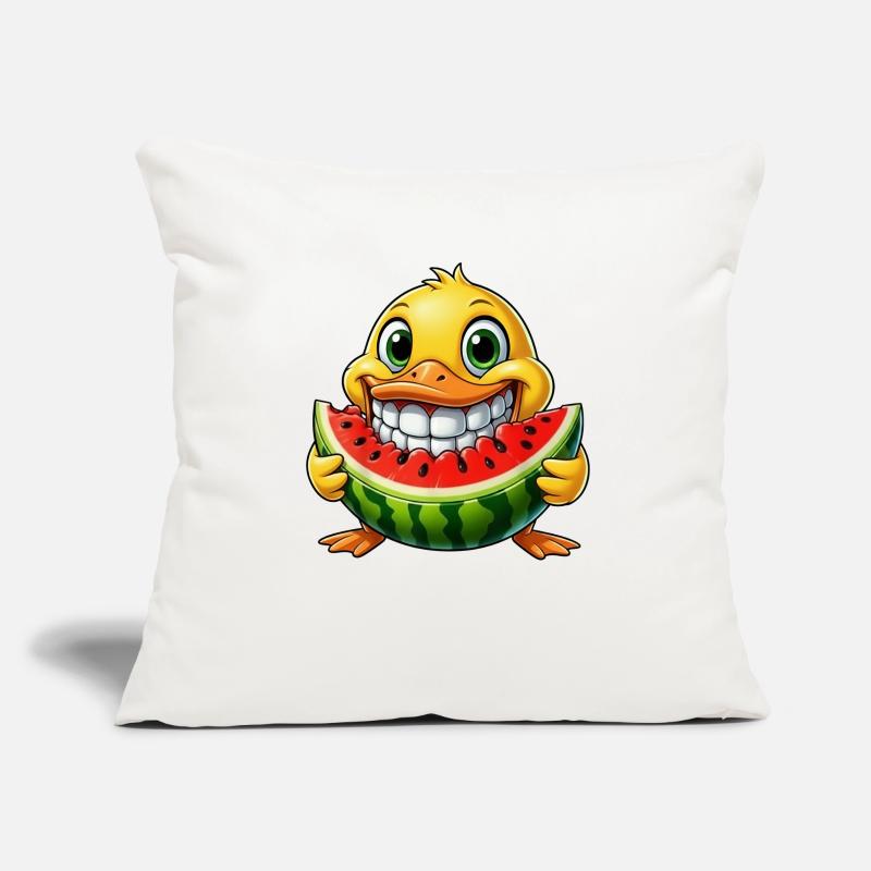 Merry Duck Pastèque Pastèque Délice d’été Housse de coussin décorative 45 x 45 cm