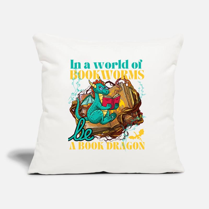 In einer Welt voller Bücherwarms sei ein Drache Sofakissenbezug 45 x 45 cm