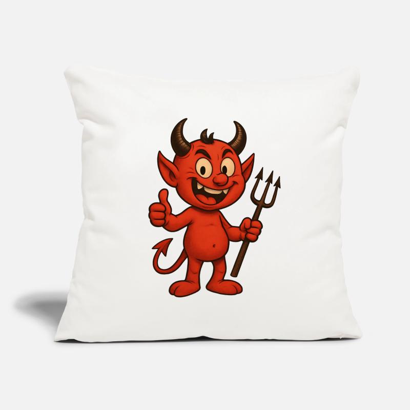 Cheerful Cartoon Devil – Funny Devil Design Sofa pillowcase 17,3'' x 17,3'' (45 x 45 cm)
