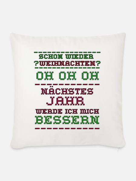Ugly christmas - Sofakissenbezug 45 x 45 cm - Naturweiß